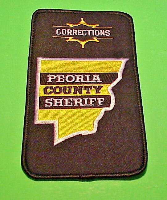 PEORIA  ILLINOIS  IL  CORRECTIONS  ( BLACK BACKGROUND ) SHERIFF  SHOULDERPATCH