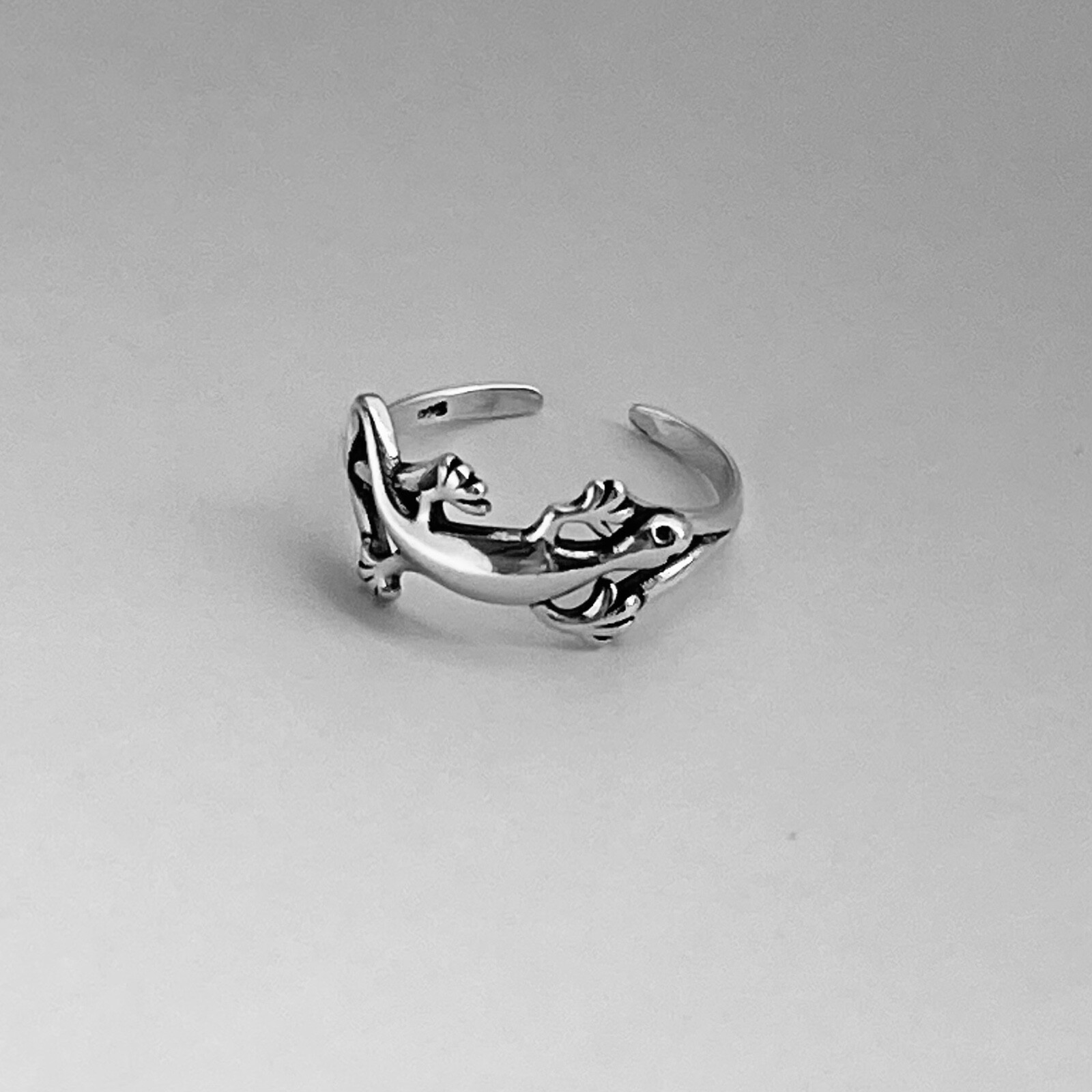 Sterling Silver Lizard Toe Ring, Silver Ring, Midi Ring, Gecko Ring, Animal Ring