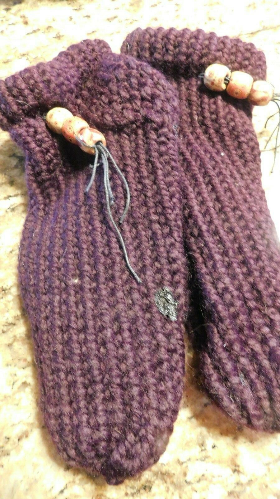 OOAK hand knit slipper socks