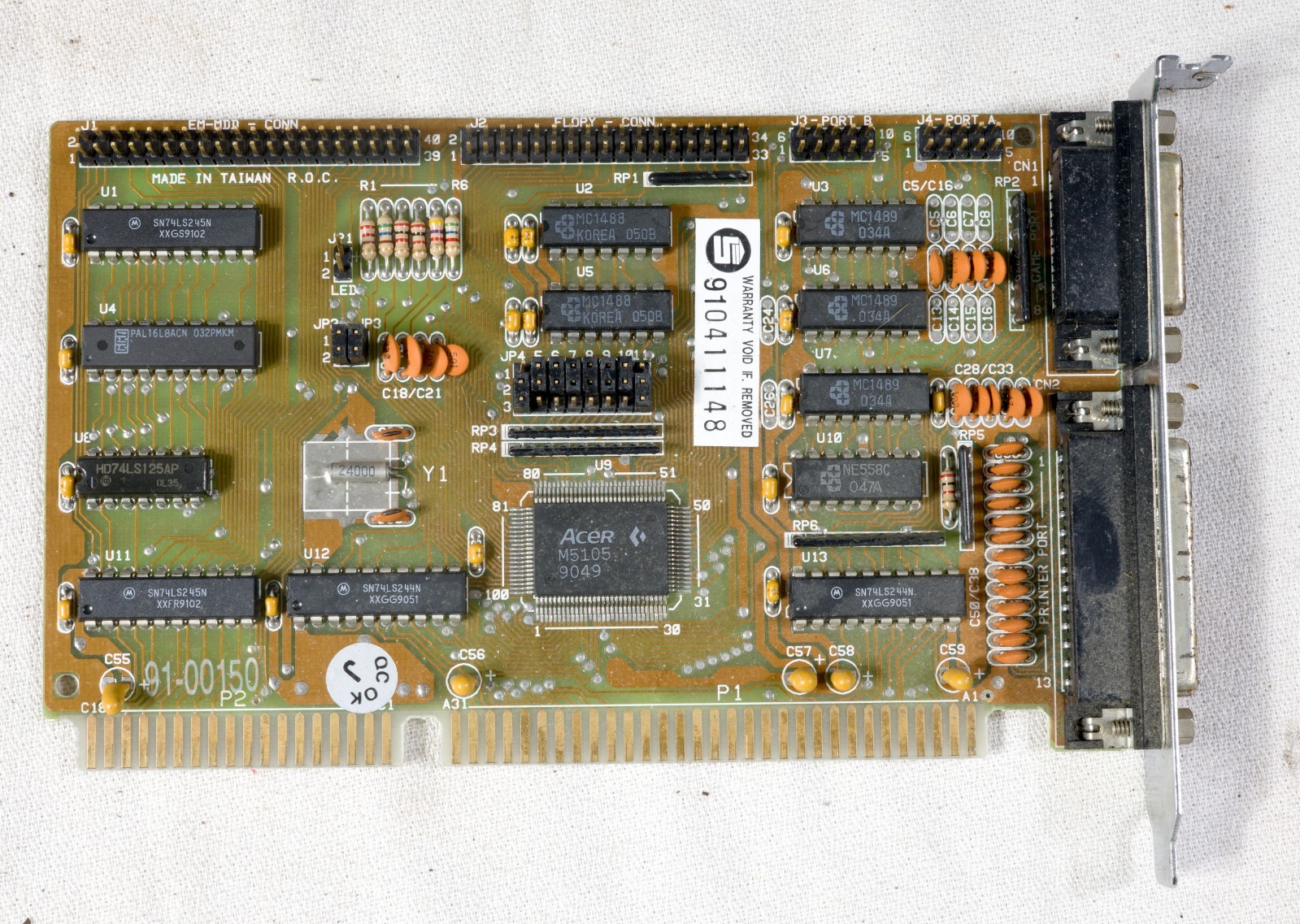 Vintage Acer IDE floppy serial parallel game controller  ISAQ37