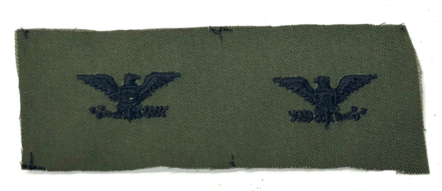 Vintage US Army Colonel Green Rank Patches