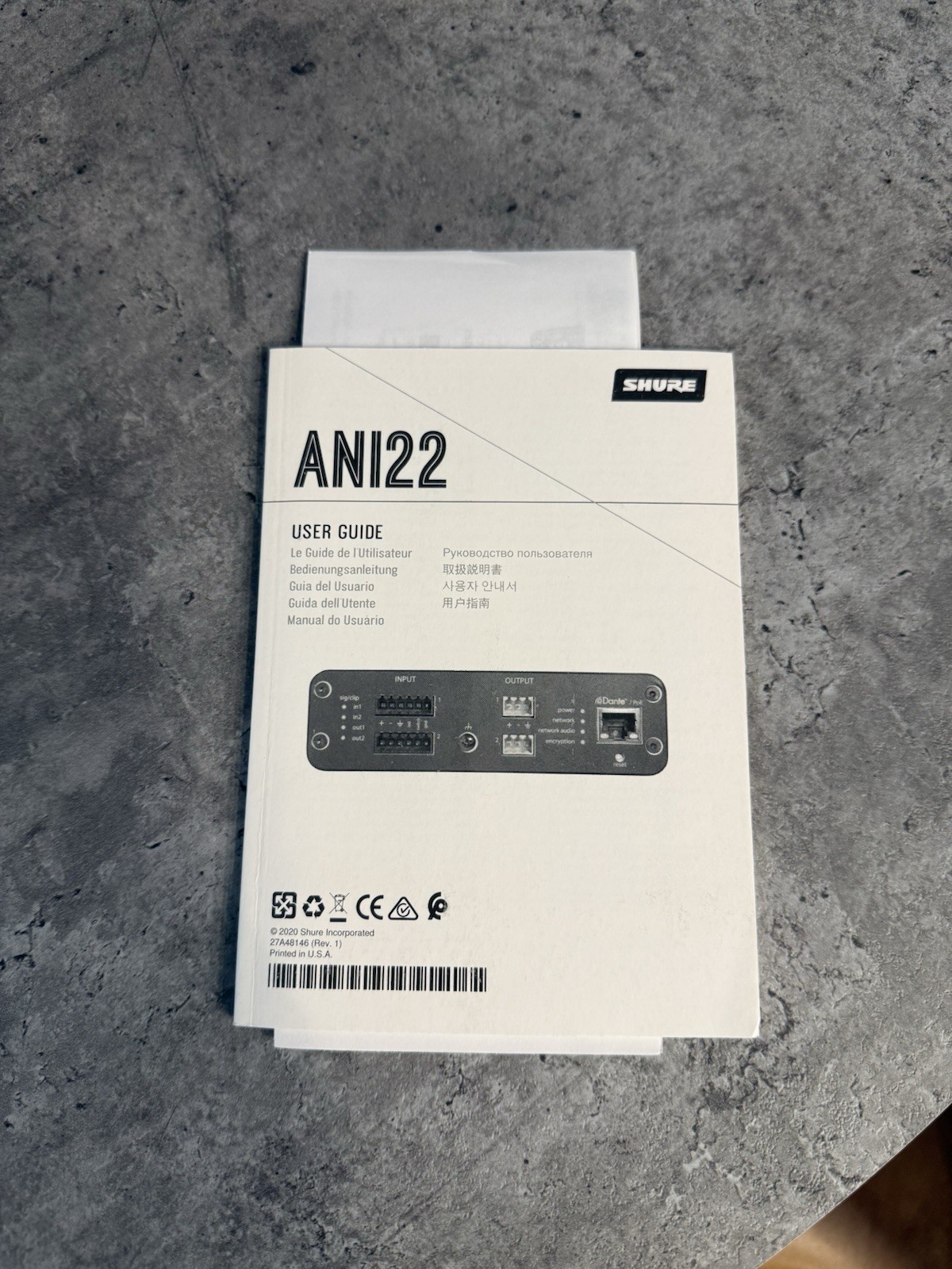 Shure ANI22-XLR Dante Audio Network Interface New Open Box with Bracket