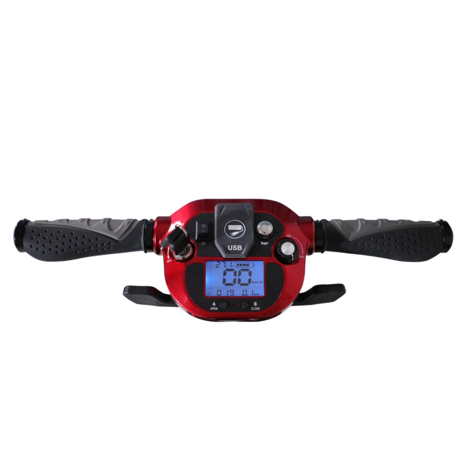 Red 4-Wheel Electric Folding Mobility Scooter for Adults & Seniors,