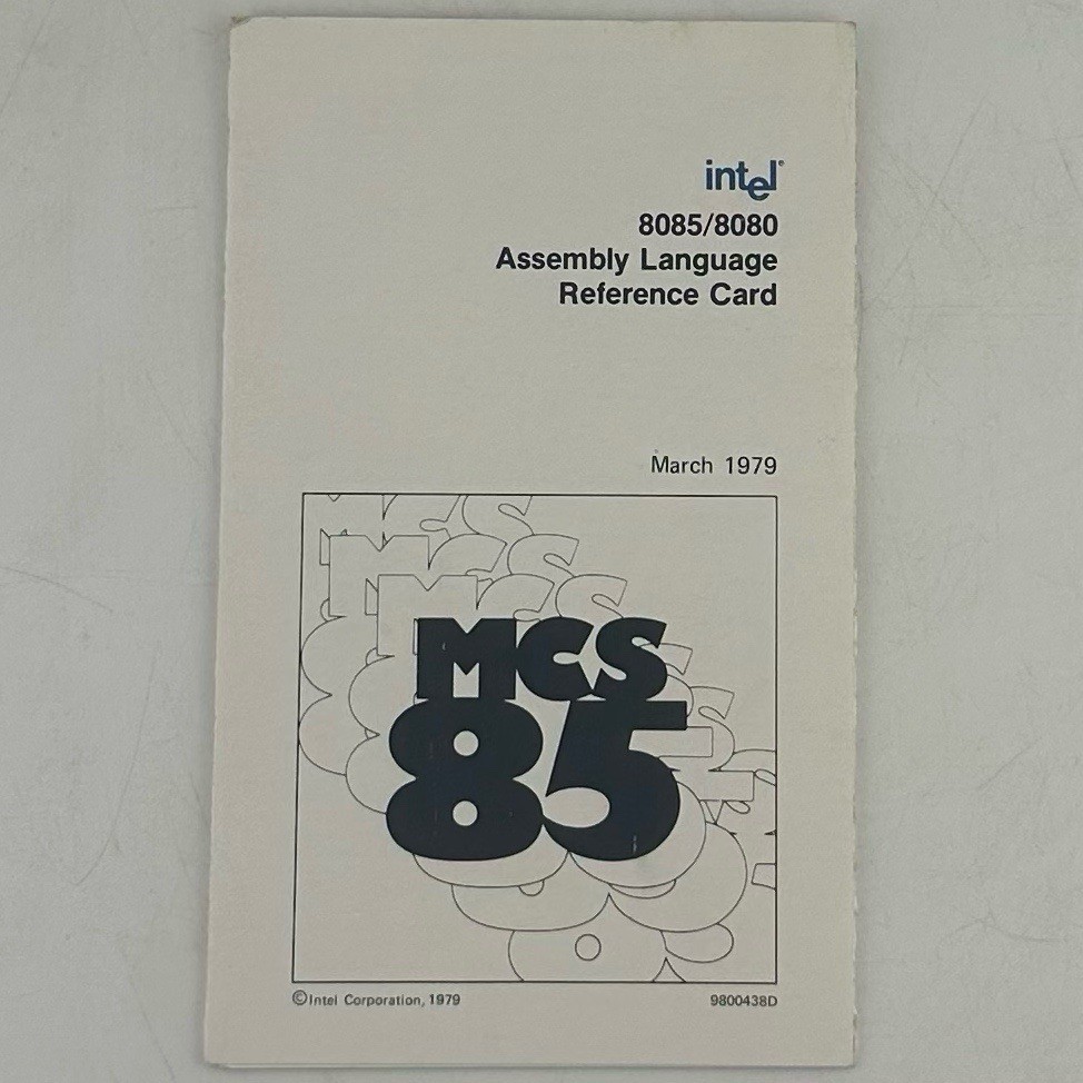 Intel 8085 8080 MCS-85 Assembly Language Reference Card March 1979 Original