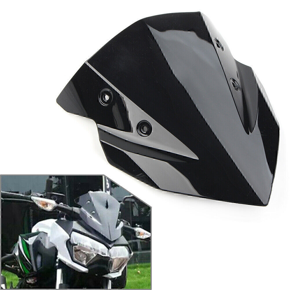 Black Motorcycle Windshield Windscreen For Kawasaki Z400 2018-2022 2021 2020 19