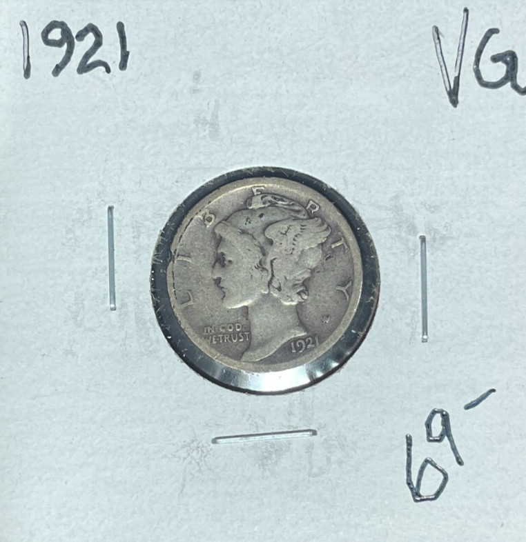 1921-P MERCURY SILVER DIME -VG ~NICE COIN~