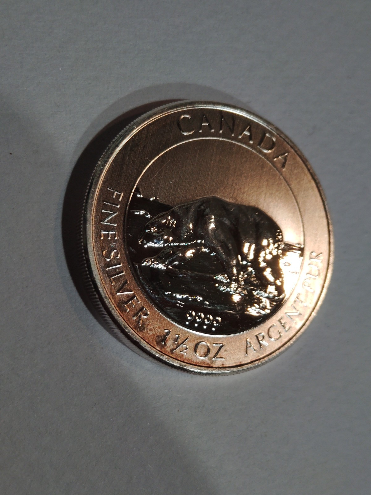 2013 CANADA UK Queen Elizabeth II POLAR BEAR Nordic Proof $8 Coin Toning 1.5 Oz