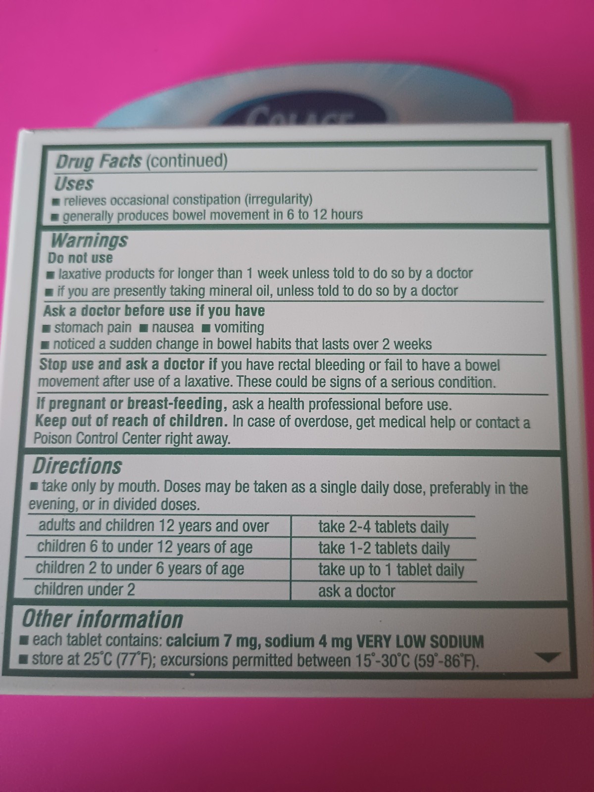 Colace Docusate Sodium 2 in 1 Stool Softener + Stimulant Laxative Tablets 10 Ct