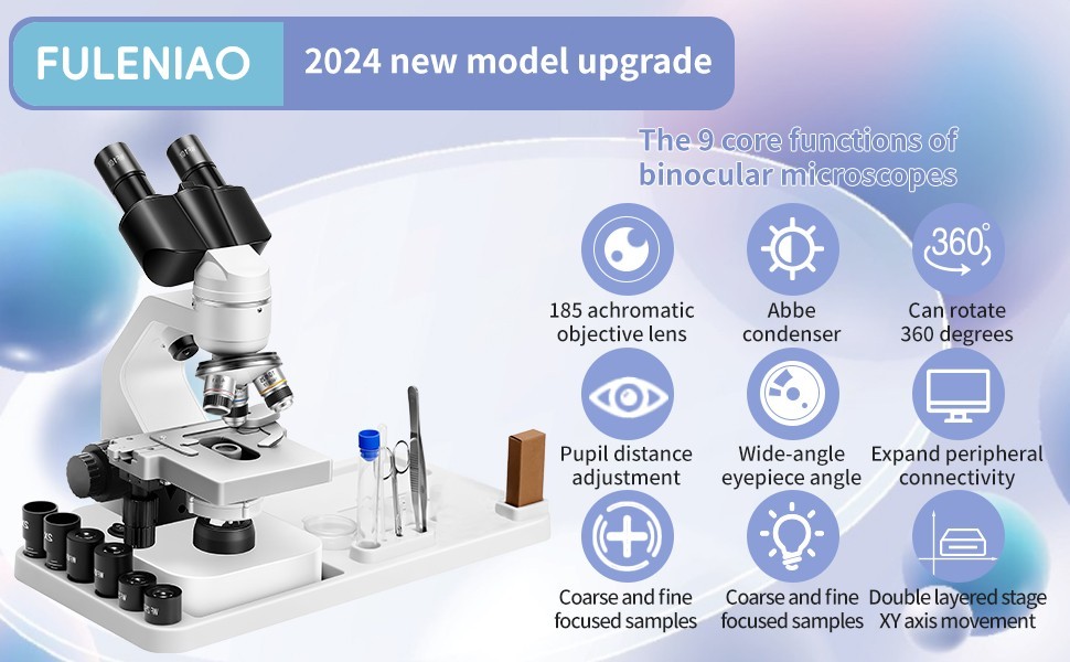 OMG 40 X -2500 X Trinocular LED Lab Compound Microscope with Double Layer