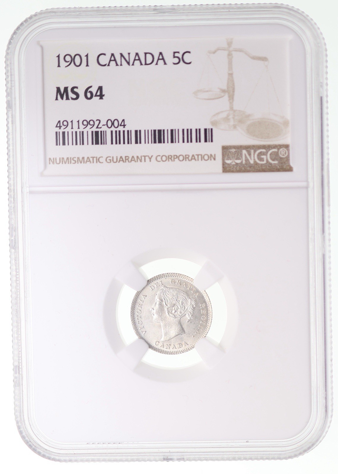 1901 Canada 5 Cents - NGC MS64 - 4911992-004