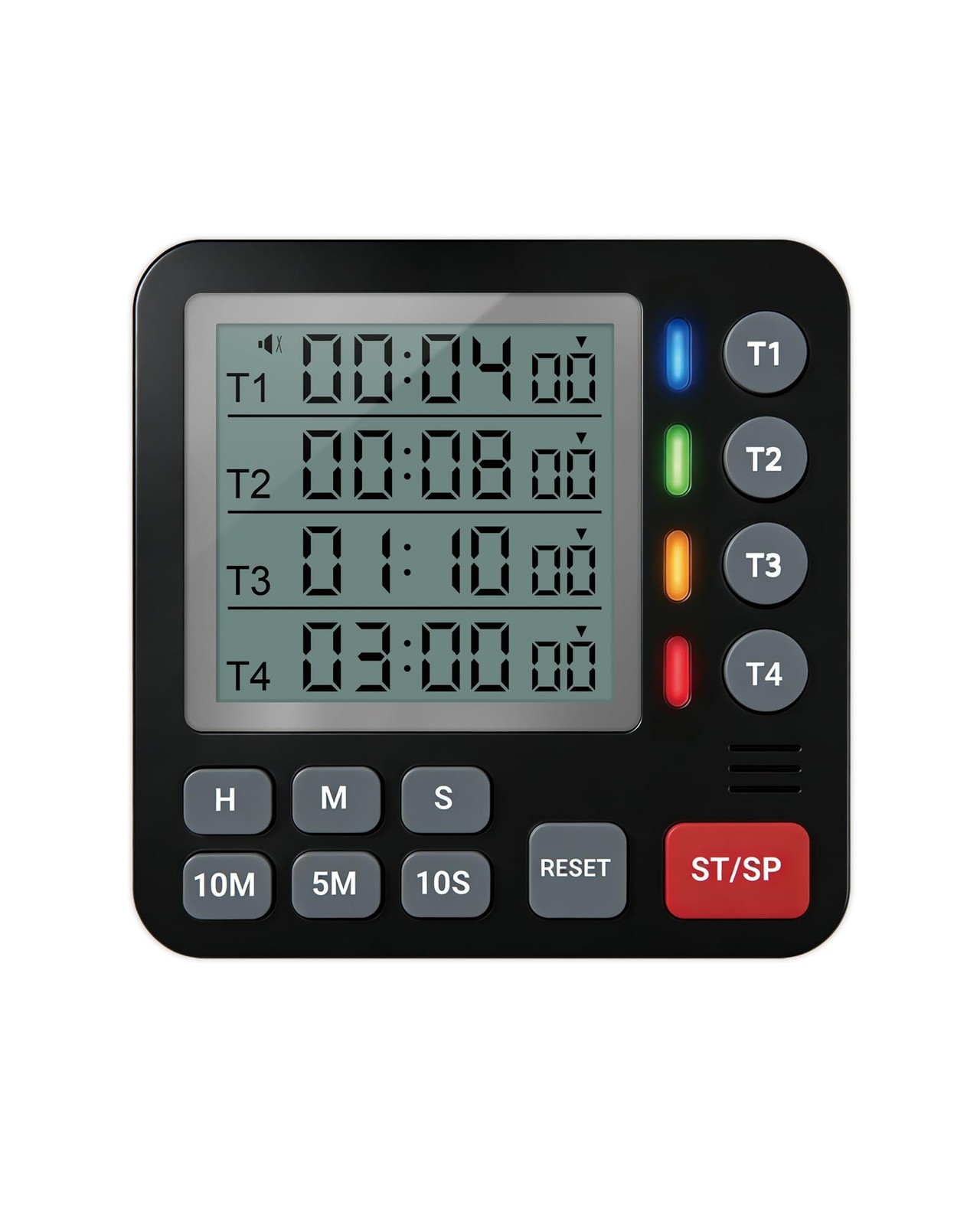 Digital Kitchen Timer 4 Channel Cooking Alarm Magnetic Back Count Up Down AAA...