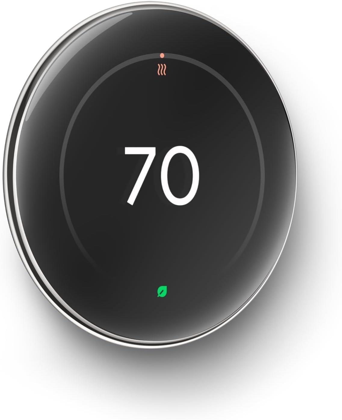 Google Nest Learning Thermostat 4th Gen+Temp Sensor 2nd Gen Silver Very Good