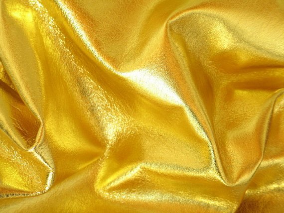 Metallic Lambskin Leather Hides Gold