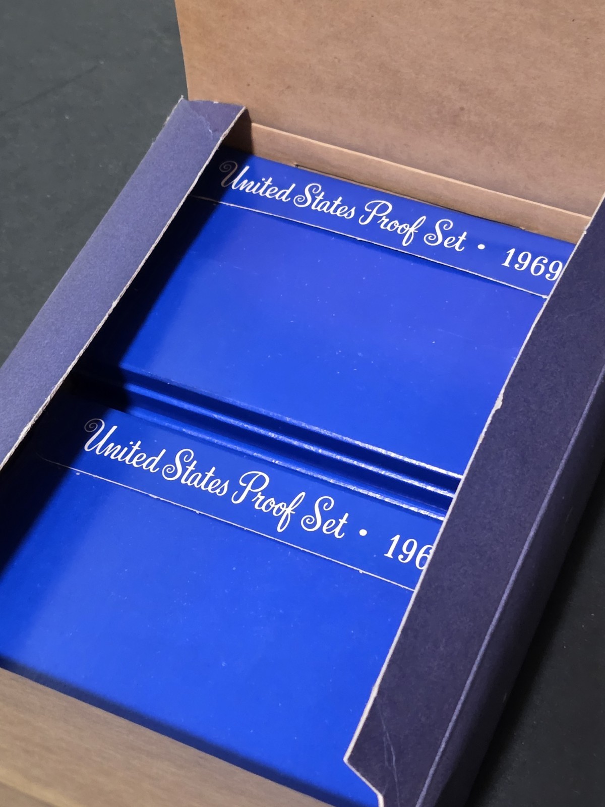 Lot Of 7 1968-S & 1969-S Proof Sets w/ 40% Silver JFKs Original Boxes & Case