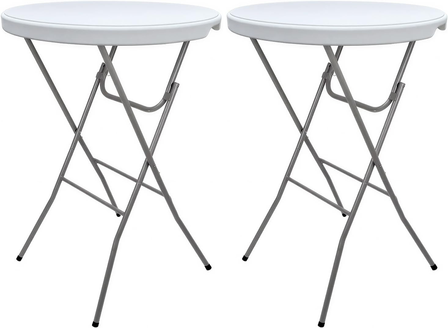 2 Pack Cocktail Table 28In Portable Folding Bar Height Table, White | Indoor Out