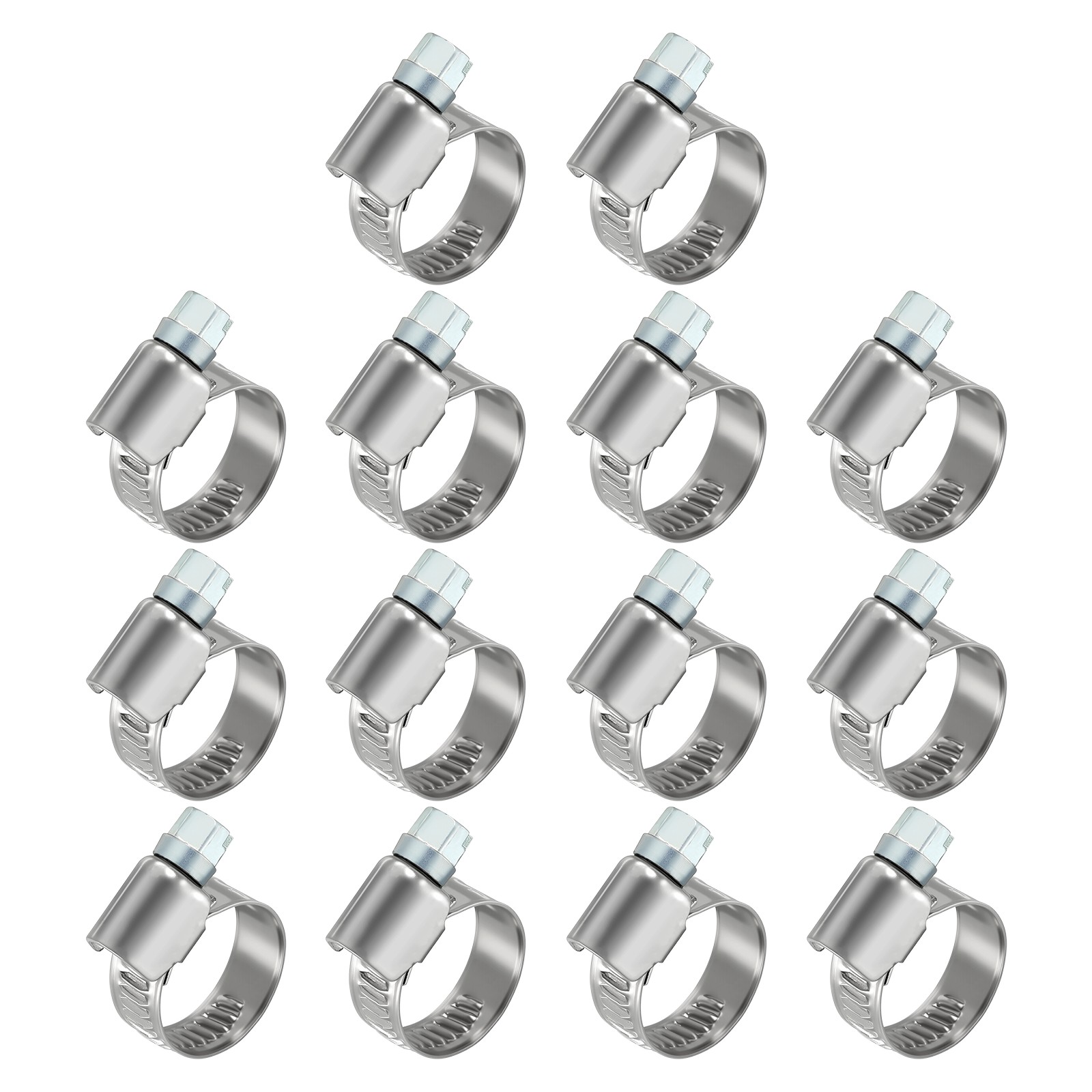 14Ps Stainless Steel Hose Clamps, 0.6"to1" (14-27mm)Worm Gear Drive Clamps