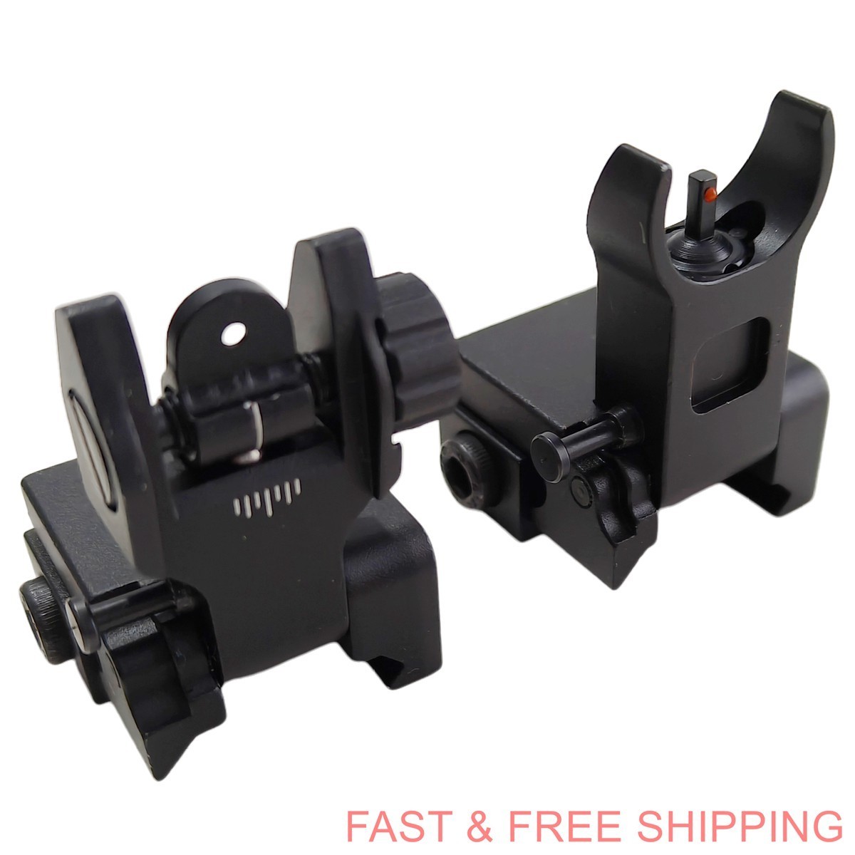 T actical Folding Back Up Iron Sight Flip Up Sights Front Rear Picatinny Rail