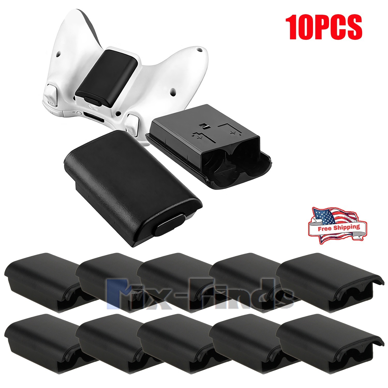 10 Packs AA Battery Back Cover Case Shell Pack For Xbox 360 Wireless Controller