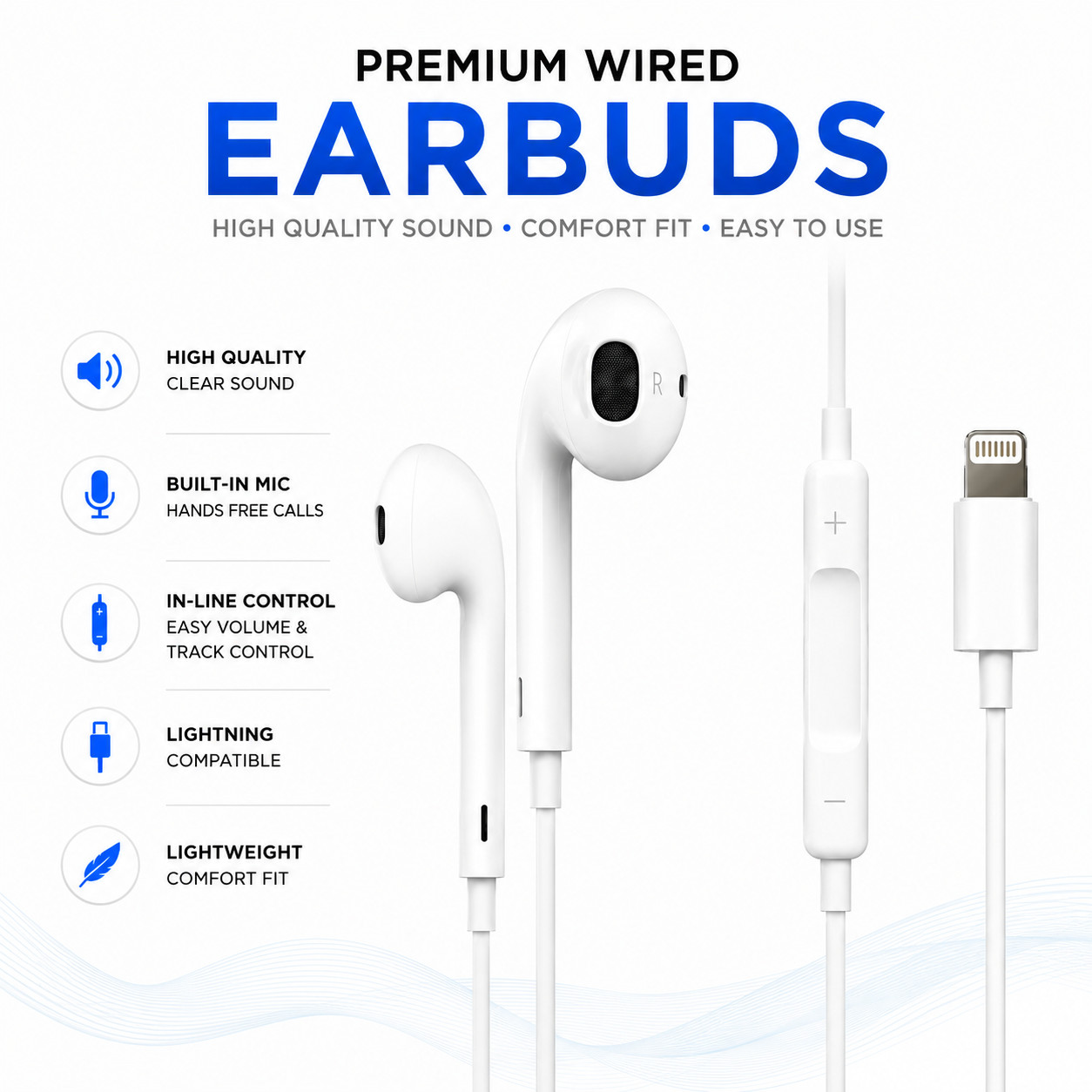 Wired Earbuds For Iphone 14/13/12/11/X/Pro/Max Bluetooth HeadPhones