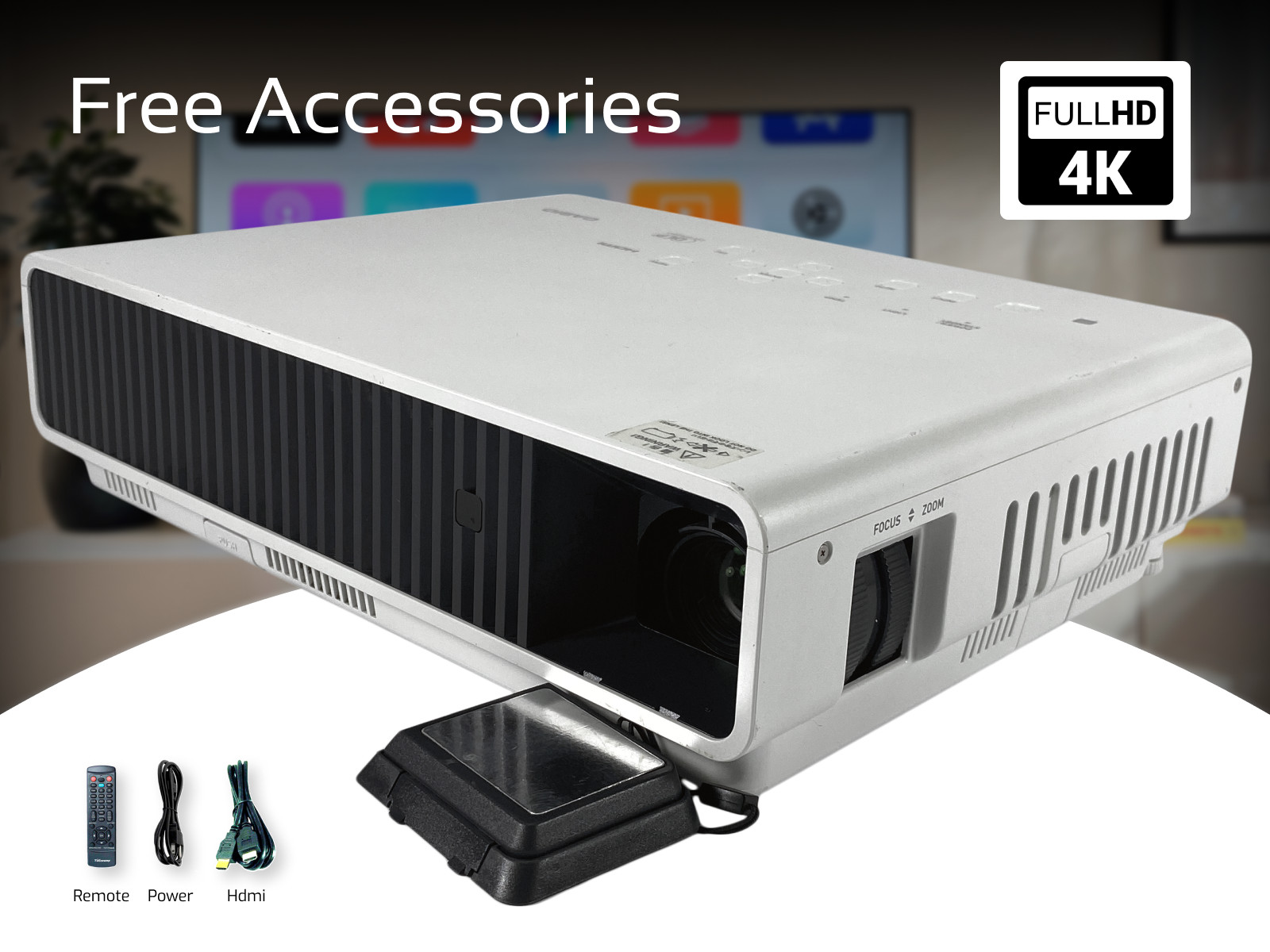 2500 Lumens DLP Projector for Family Gatherings, Kids Entertainment 4K 2160p 🎬