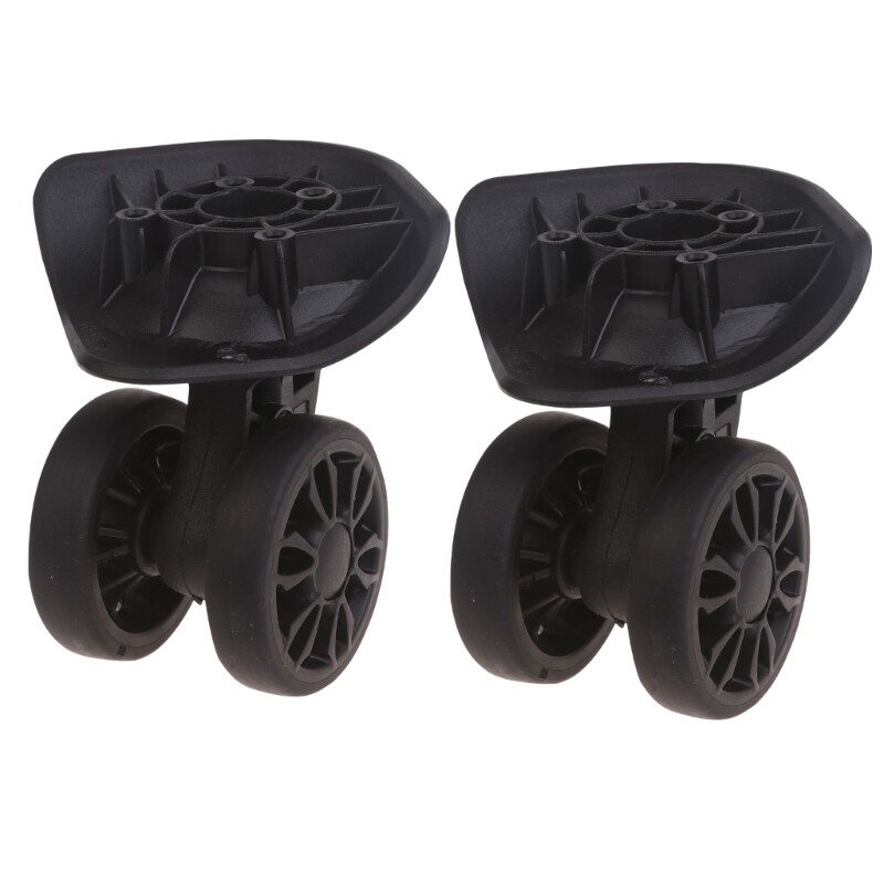 Trolley Casters Double Row 360 Degree Swivel Suitcase Silent- 2pcs Black