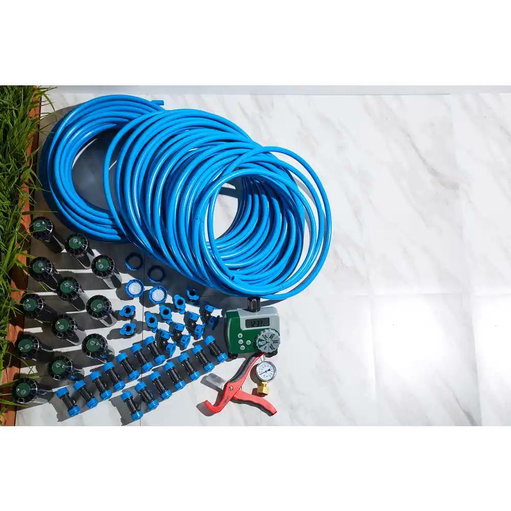 2-zone in ground sprinkler system hose faucet timer easy adjust area coverage