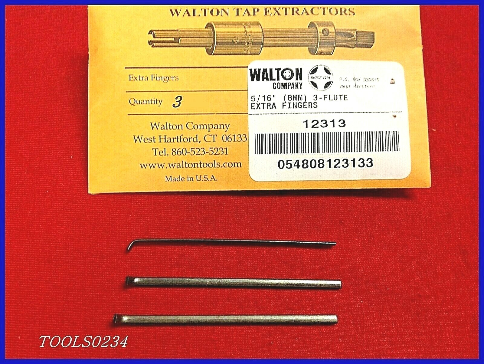 5/16 x 3 Flute Walton 12313 Tap Extractor Replacement Fingers Set of 3 USA