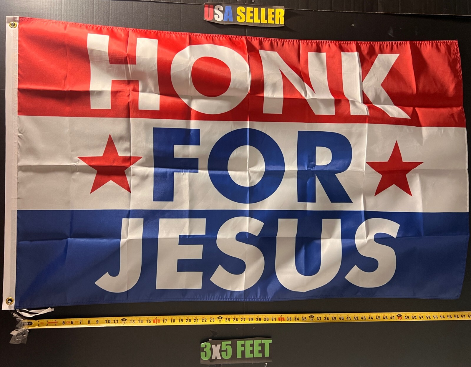 Jesus Flag FREE USA SHIP 1 America Jesus Saves Christian Lord God Sign USA 3x5'