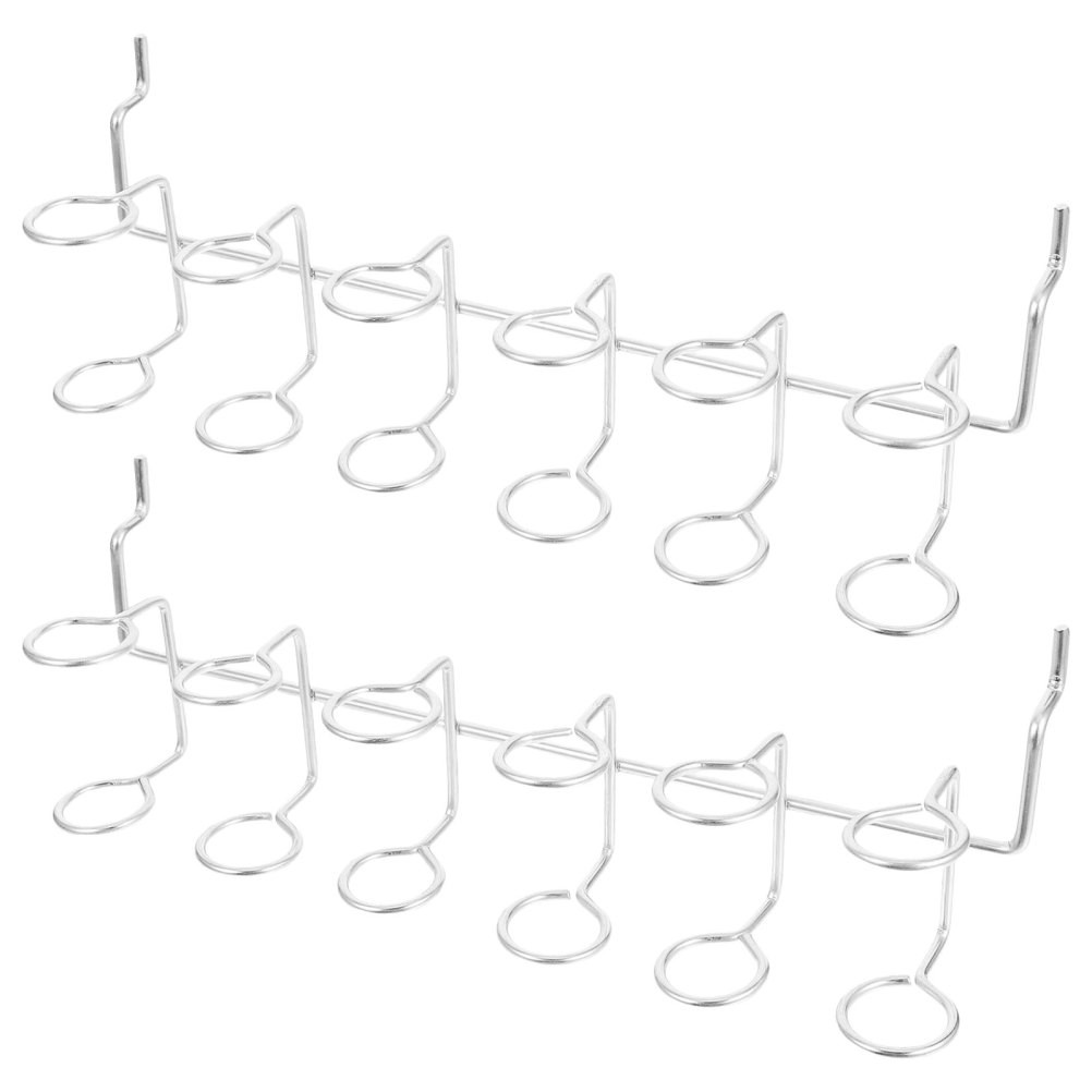 2Pcs Reusable Iron Pegboard Multi Tool Hooks Workbench Organizer Silver