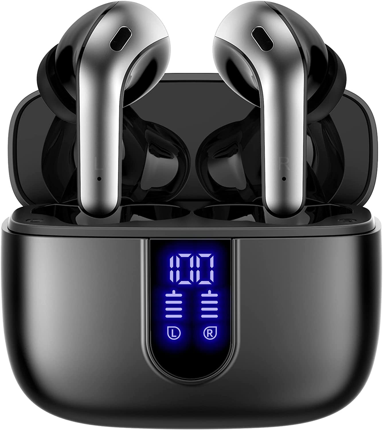Bluetooth Headphones True Wireless Earbuds 60H Playback LED Power Display Earpho