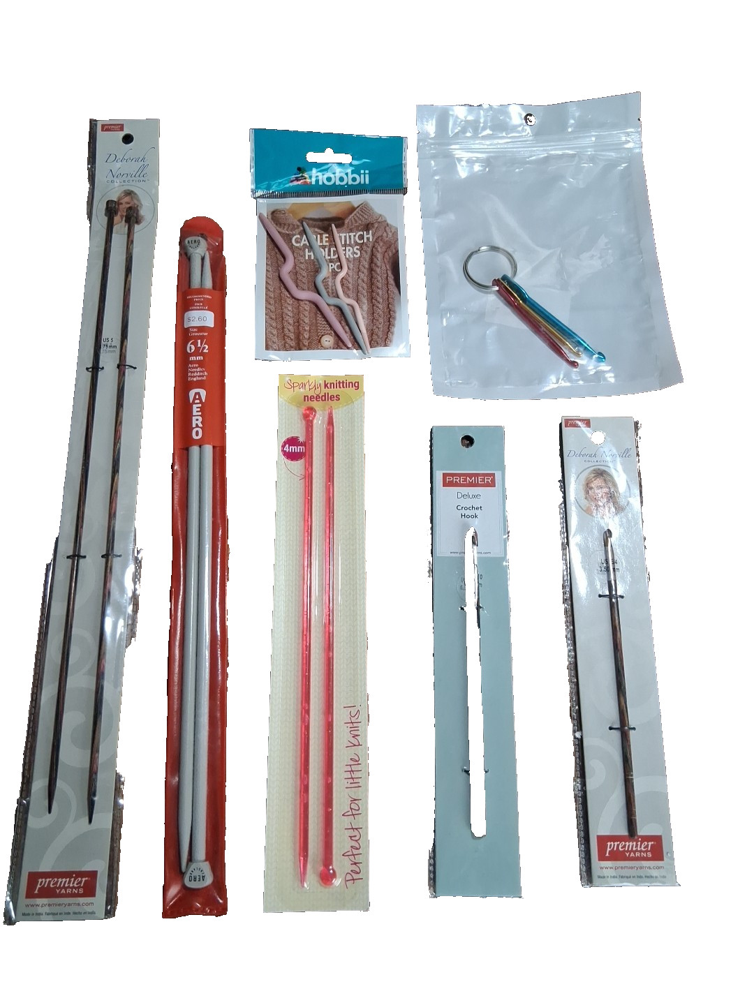 Lot of Needlecraft Knitting & Crocheting Needles + Assortments of New Items Vtg
