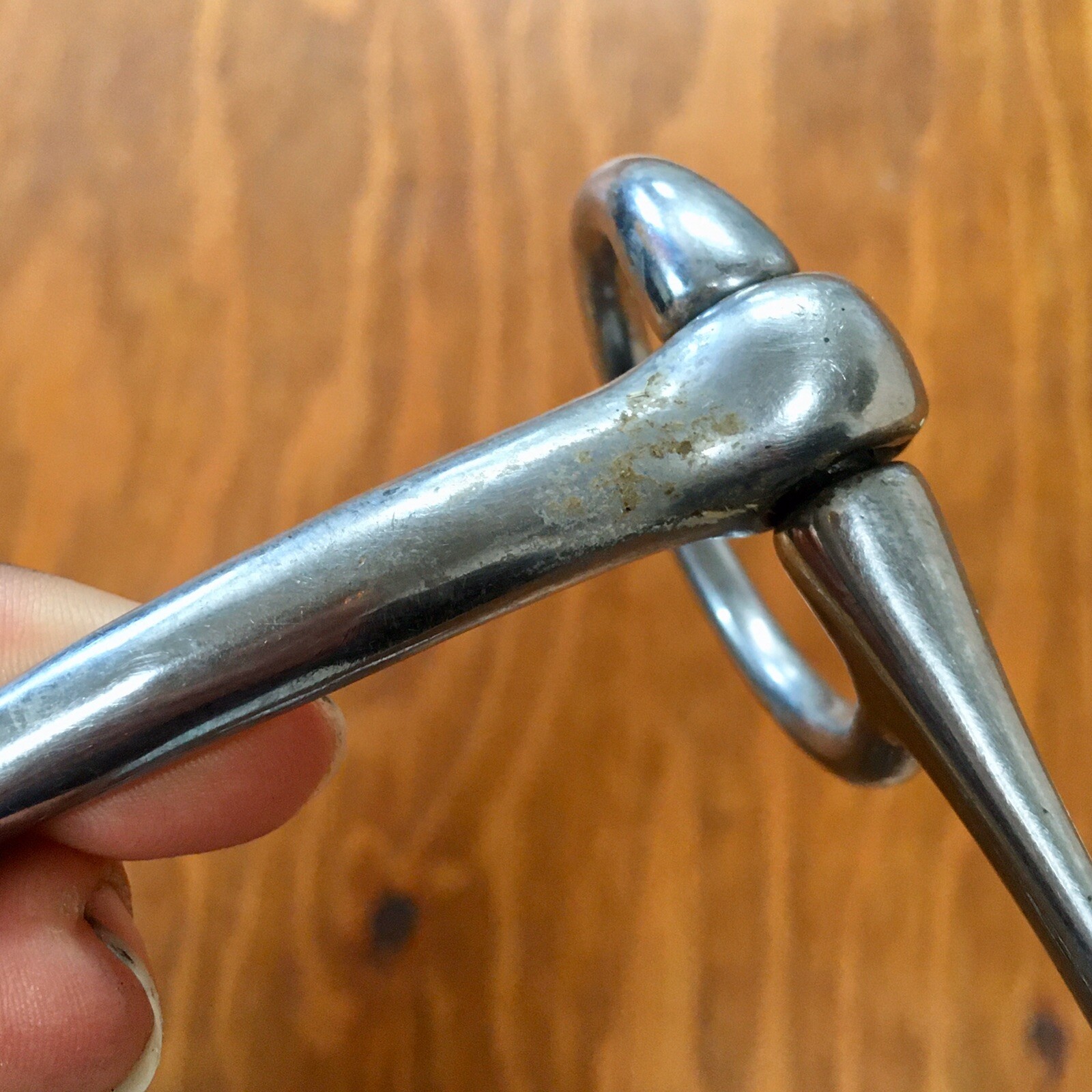 Half Cheek Single Joint Snaffle Bit Half Spoon Riding Driving 4.75" Mouth [B20]