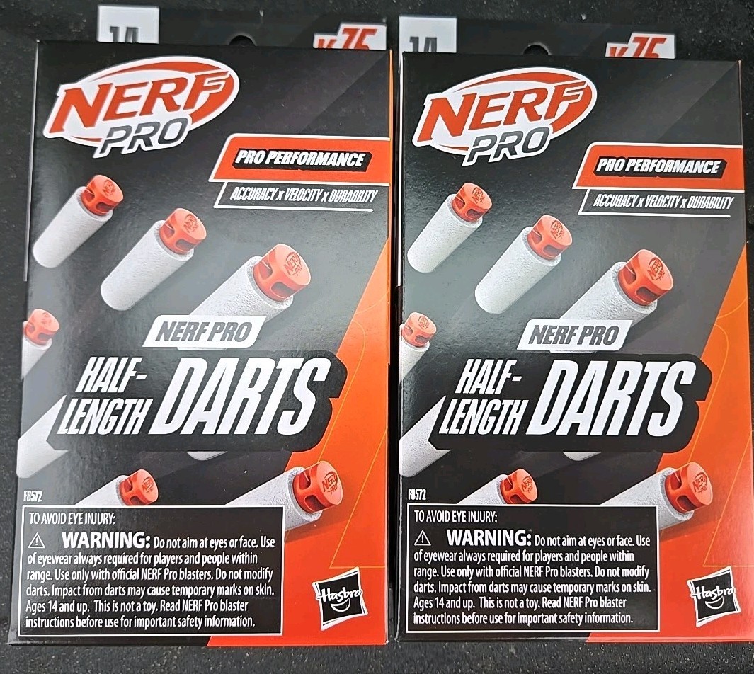 Lot of 2 Nerf Pro Performance Half Length Darts Blaster Mag  x 75 Brand New