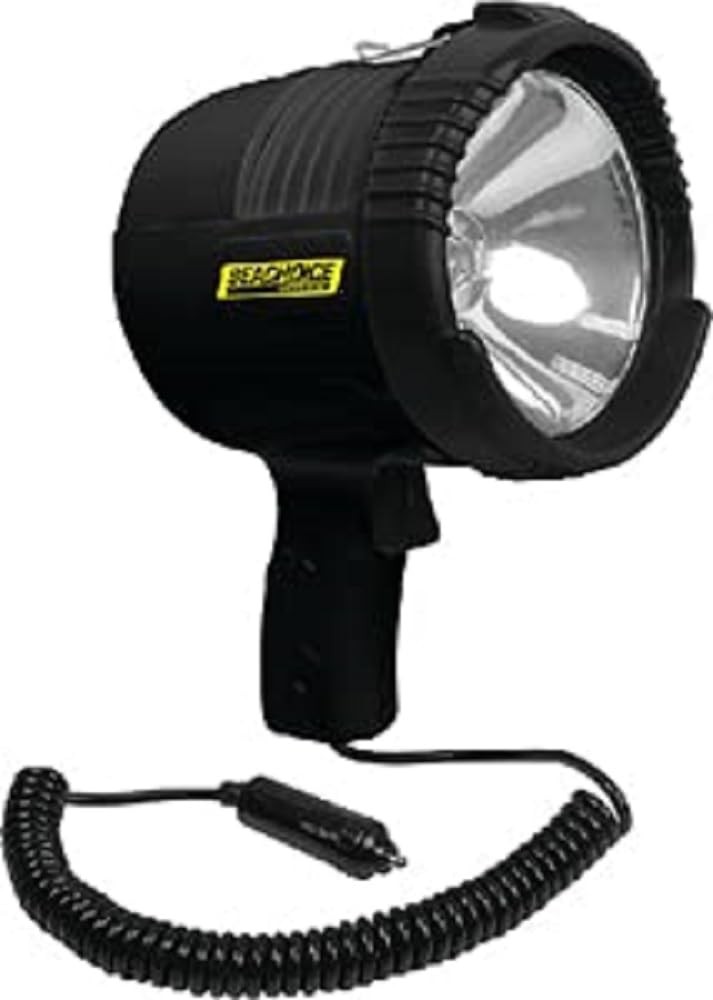 Seachoice 12V Spotlight, Water Resistant, Handheld, 55 Watt One Size, Black