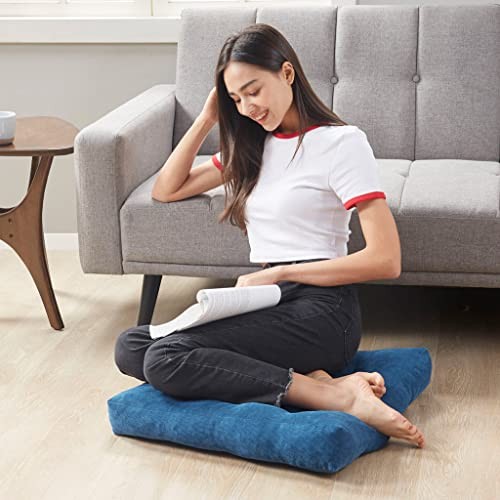 Meditation Floor Pillow Set of 2, Square Large 2 Pack Square | Navy | 2 Pack