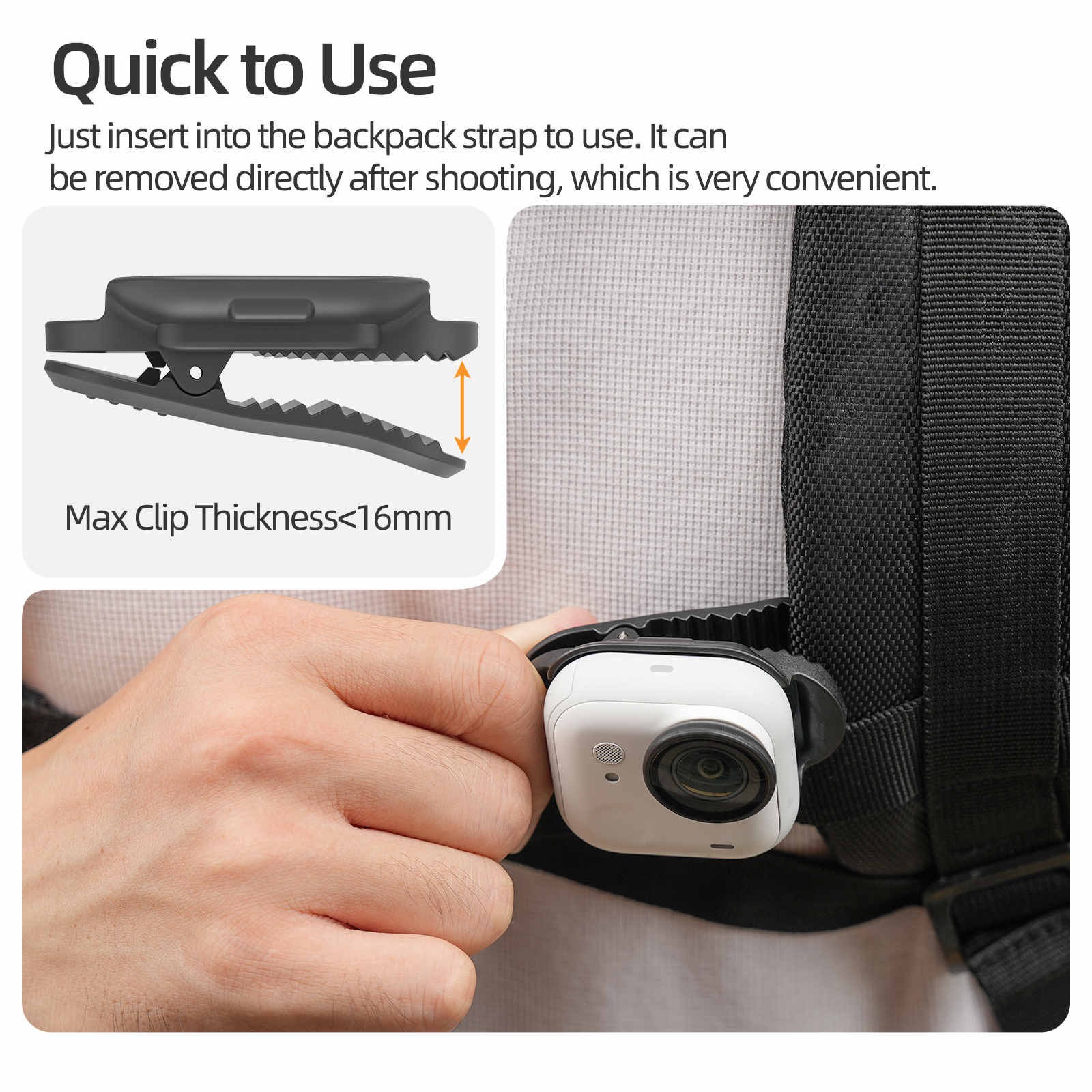 For Insta360 GO Ultra Camera Magnetic Backpack Clip Vertical-Horizontal Durable
