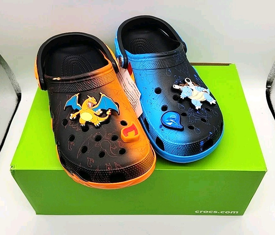 Crocs Pokemon Versus Men's Size 11 Clog Charizard Blastoise 211346 w Jibbitz NEW