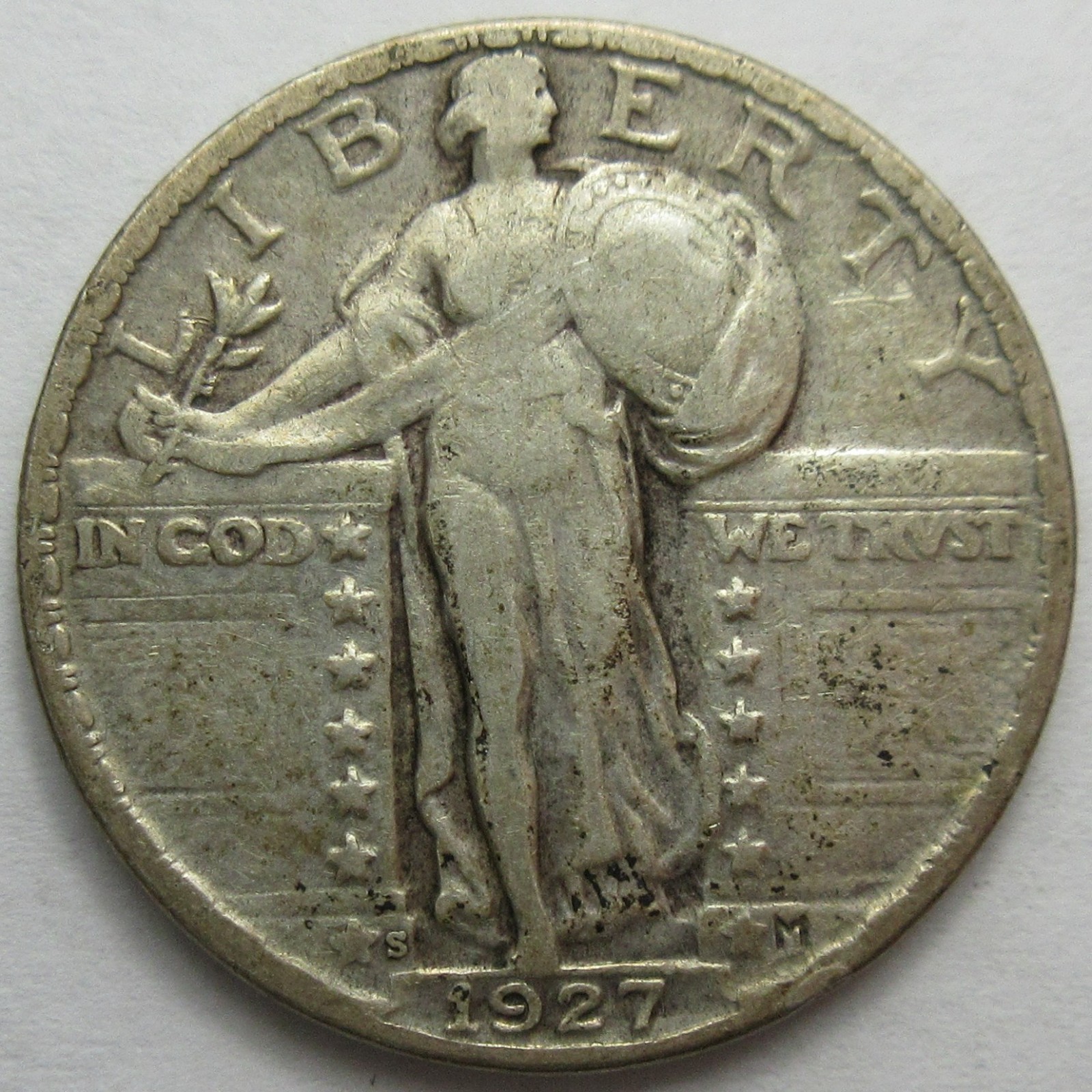 1927-S Silver Standing Liberty Quarter -VF- (#25a)