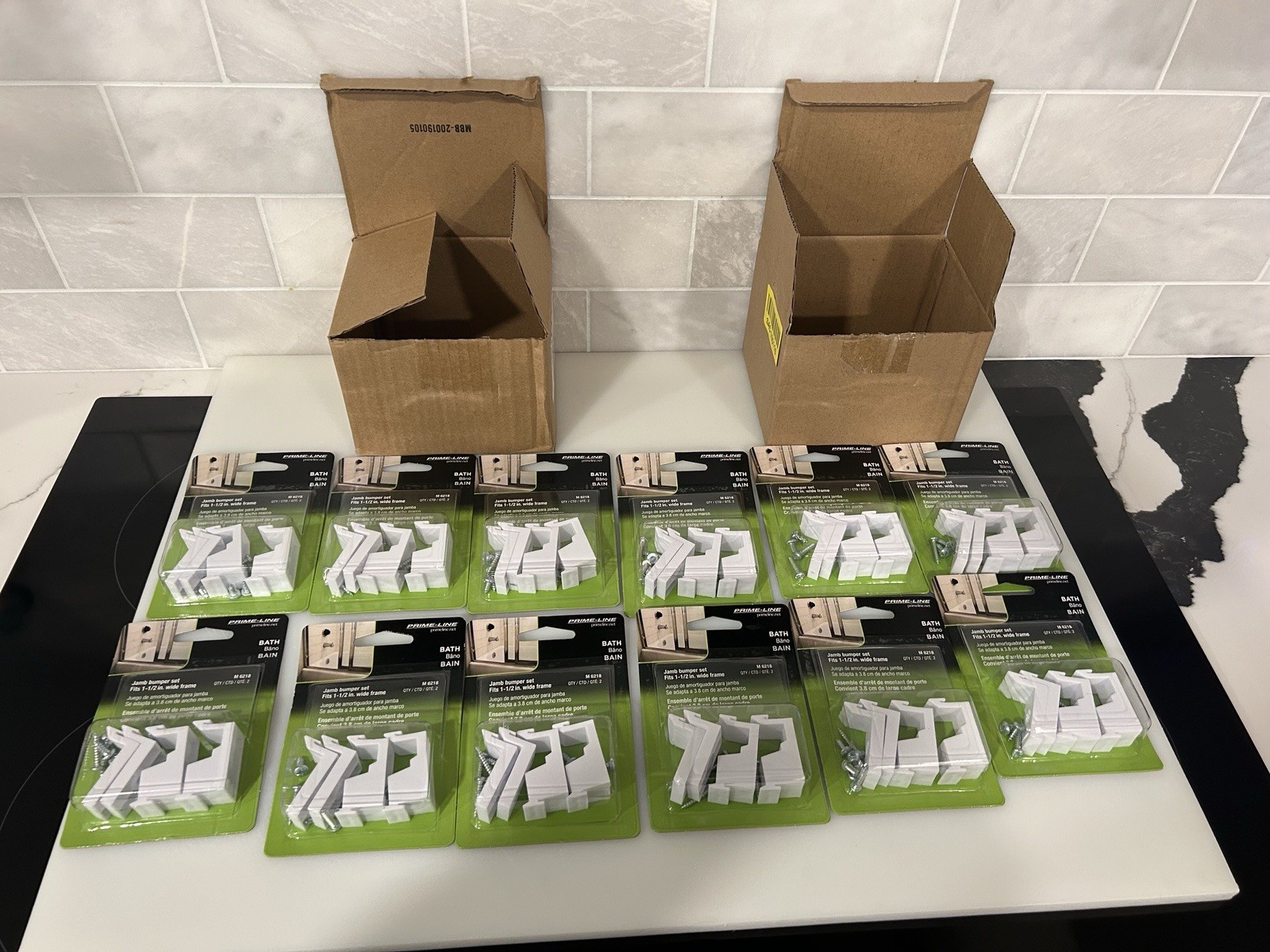 12 Sets Of Prime-Line Jamb Bumper Set 1-1/2 in M 6218 White Sliding Shower Door