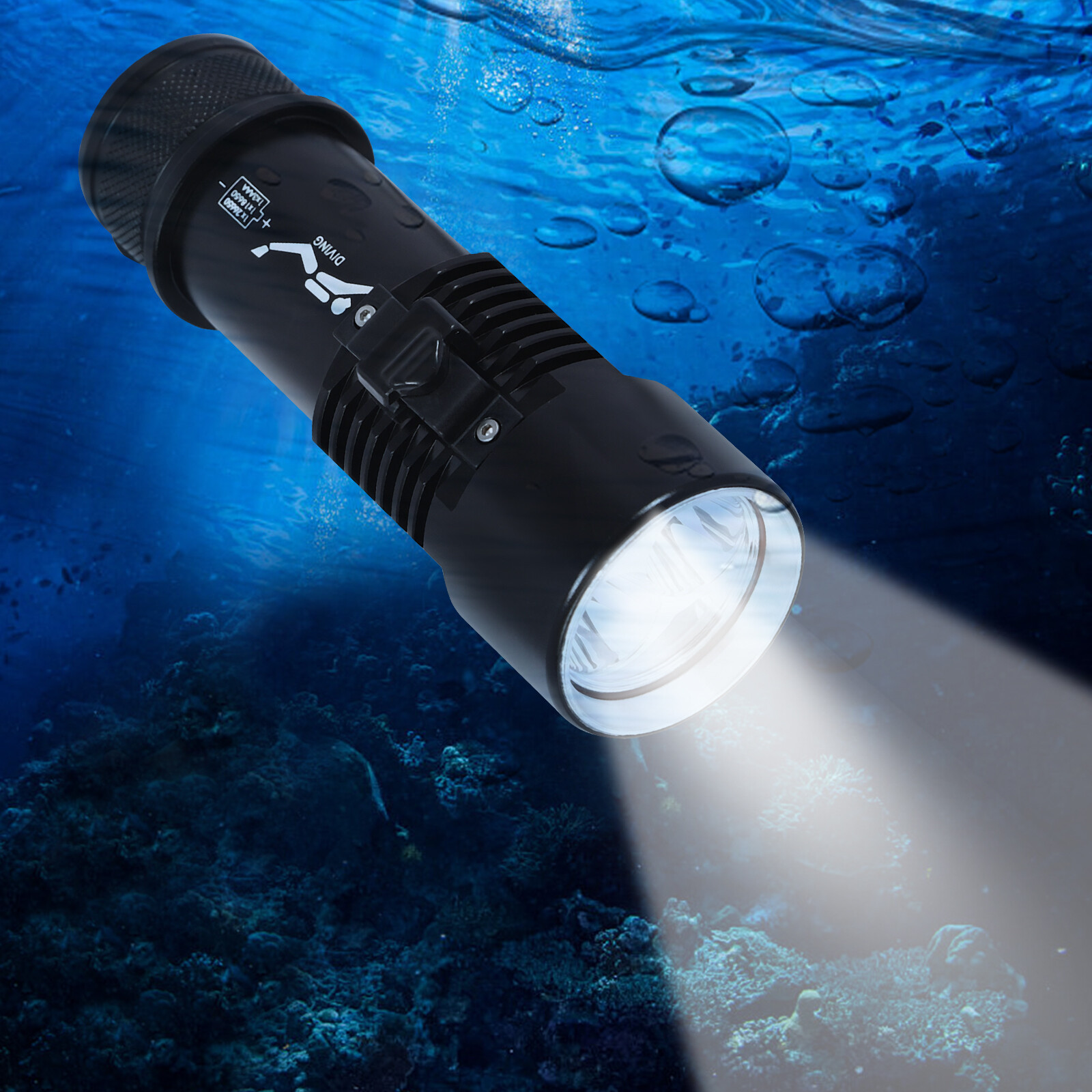 LED Dive Light Waterproof Compact Bright Diving Torch Submersible Flashlight