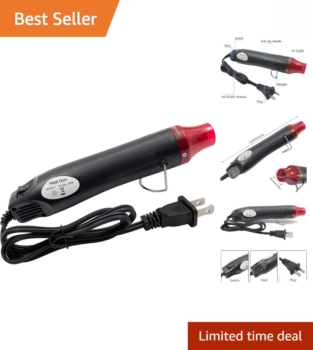 Versatile Mini Heat Gun for Embossing and Shrink Wrapping - Safe & Efficient
