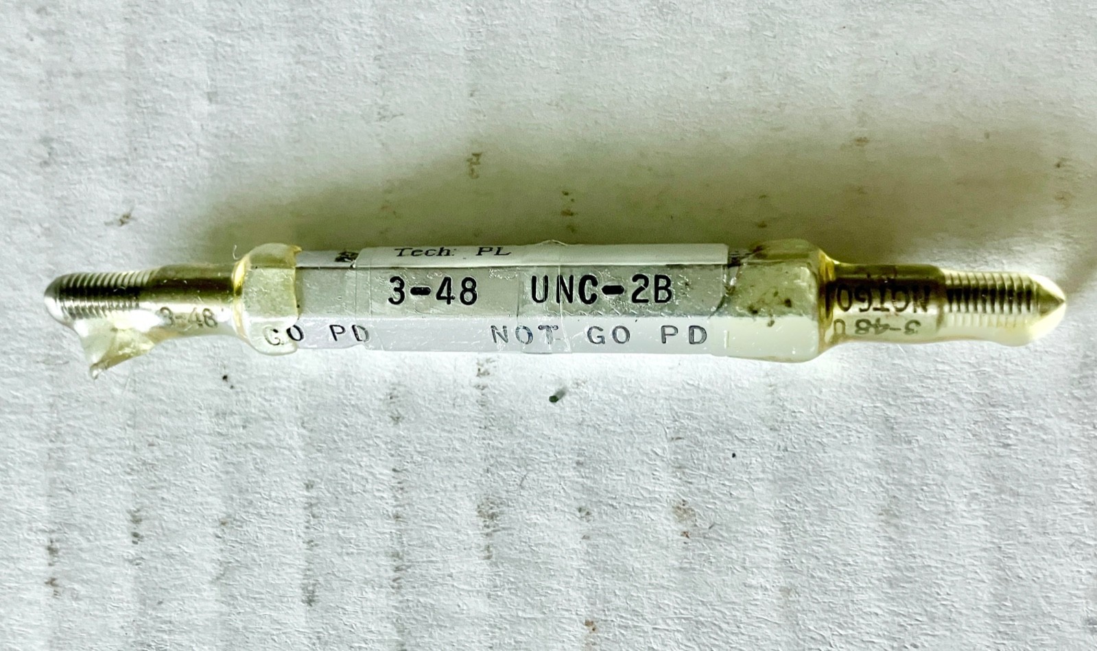 3-48 UNC 2B THREAD PLUG GAGE #3 .099 .0990 GO NO GO P.D.'S = .0855 & .0885