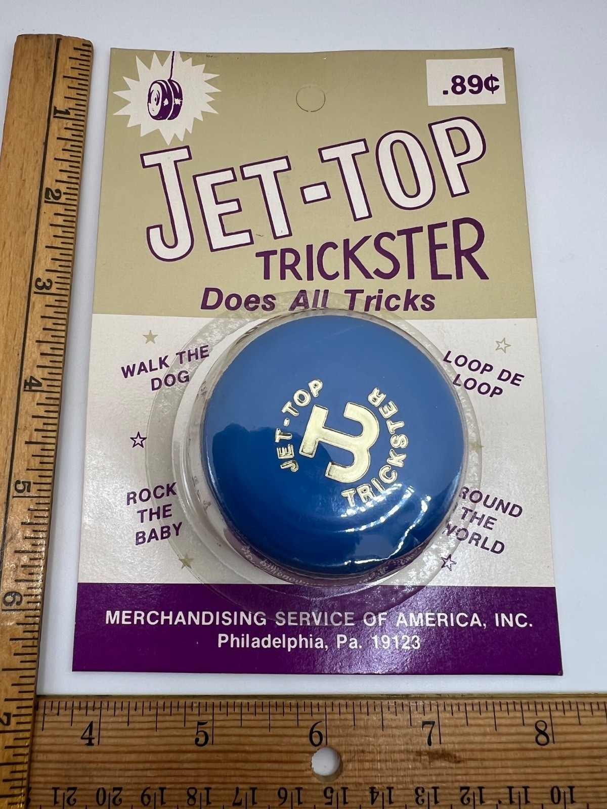 Vintage Jet-Top Trickster Model Yo Yo Blue NOS New in Original Package yoyo