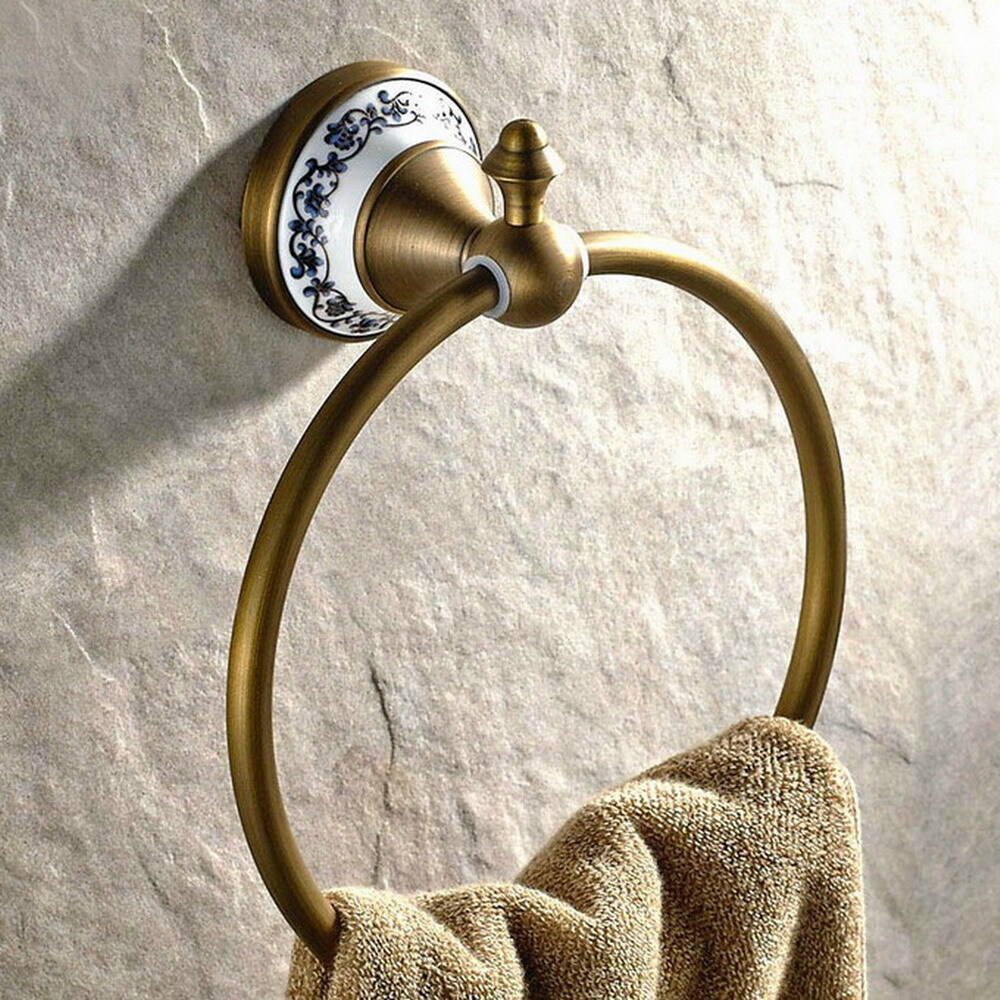 Antique Brass Ceramic Bathroom Accessories Set Bath Hardware Towel Bar szh134