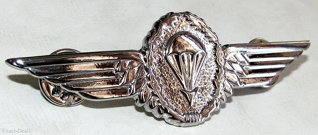 German Germany Army Airborne Jump Parachutist  Full Size Silver Metal Wing Badge