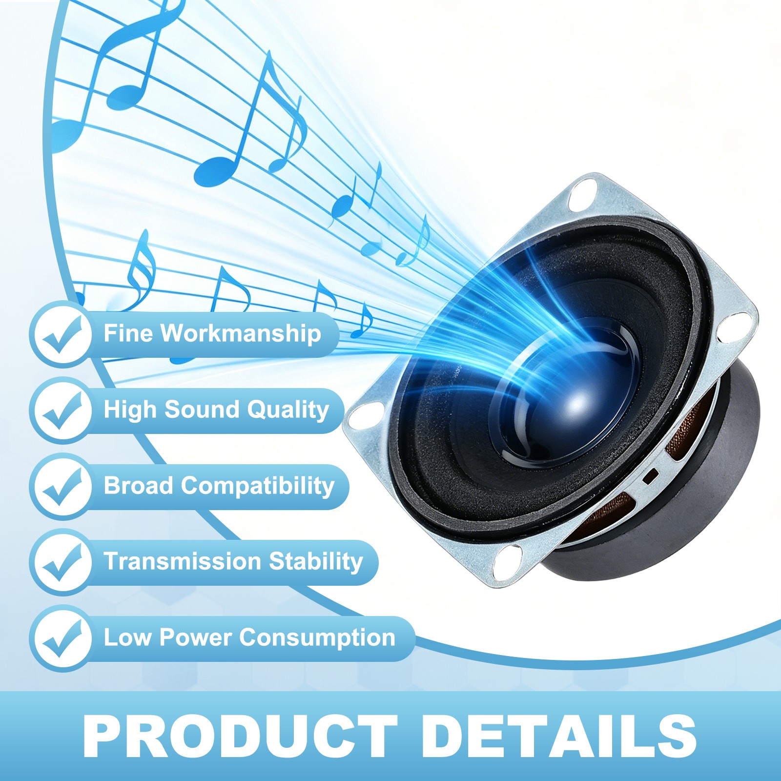 4Pcs 3W 4Ohm Small Speakers Square Micro External Magnet Speaker 36mm Black
