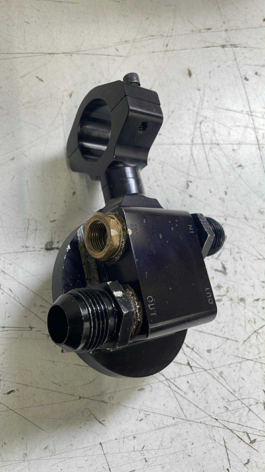 Chevy remote oil filter mount, 12an fittings, takes Wix 51060R style filters