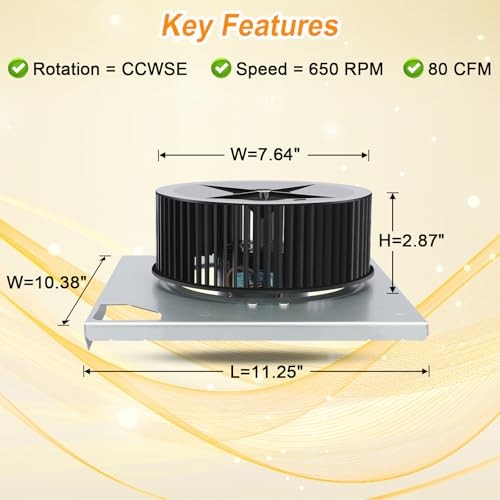 S970828 Bathroom Exhaust Fan Motor Compatible with QT90L, Fan Motor Assembly 1