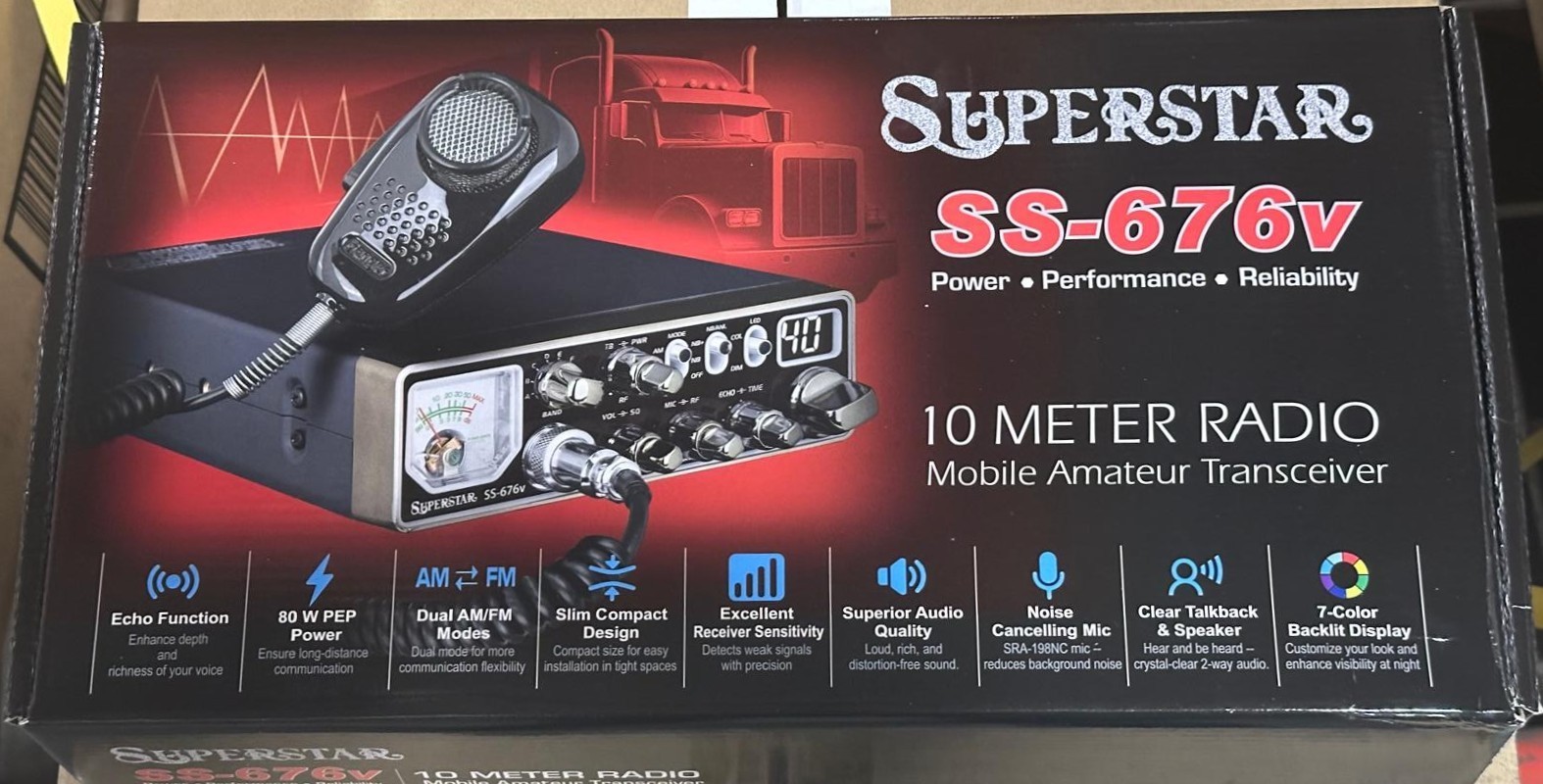 Ranger SuperStar SS-676V Slim 80 Watt 10-Meter Radio AM / FM/ PA Modes BRAND NEW