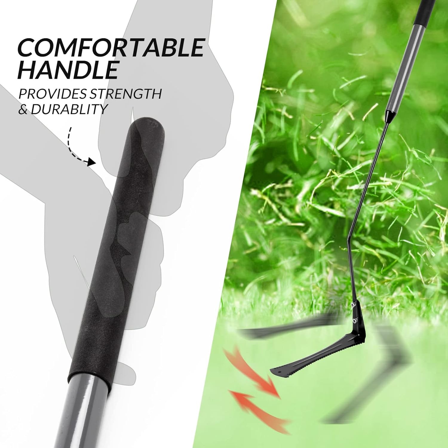 Walensee Grass Whip with Double-Edged Serrated Sharp Steel Blade Weed Grass...